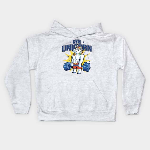 Fitness Fantasy The Mythical Gym Unicorn Kids Hoodie by Life2LiveDesign